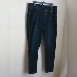 Sandpiper Jeans Women 18 Dark Blue Straight Leg Denim Academia Casual Versatile